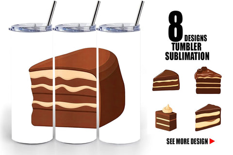 Tumbler Chocolate Cake Slice Sublimation artnoy 