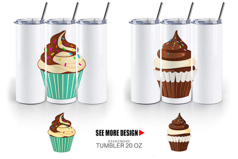 Tumbler Chocolate Cupcake Sublimation artnoy 