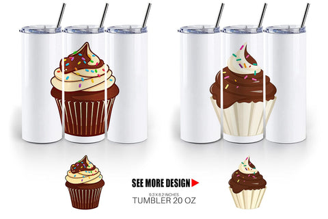 Tumbler Chocolate Cupcake Sublimation artnoy 