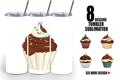 Tumbler Chocolate Cupcake Sublimation artnoy 