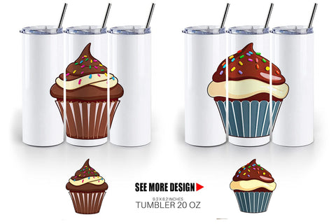 Tumbler Chocolate Cupcake Sublimation artnoy 