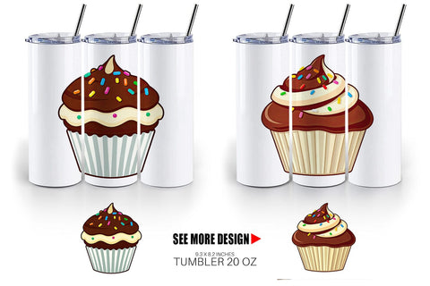 Tumbler Chocolate Cupcake Sublimation artnoy 