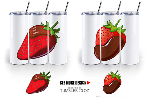 Tumbler Chocolate Dipped Strawberry Sublimation artnoy 