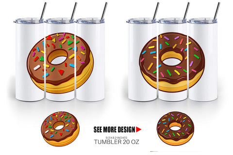 Tumbler Chocolate Donut Sublimation artnoy 