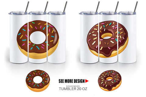 Tumbler Chocolate Donut Sublimation artnoy 