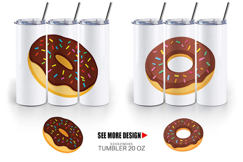 Tumbler Chocolate Donut Sublimation artnoy 