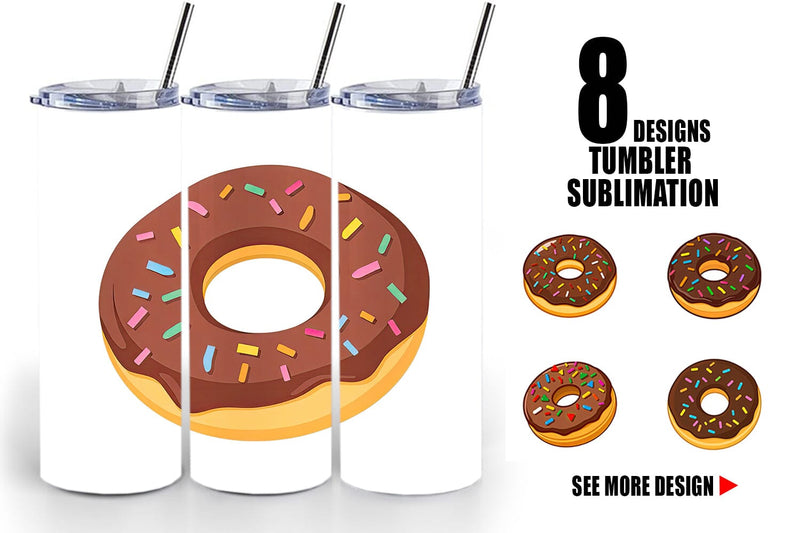 Tumbler Chocolate Donut Sublimation artnoy 