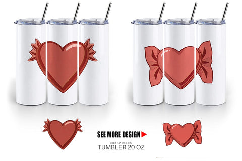 Tumbler Chocolate Heart Sublimation artnoy 