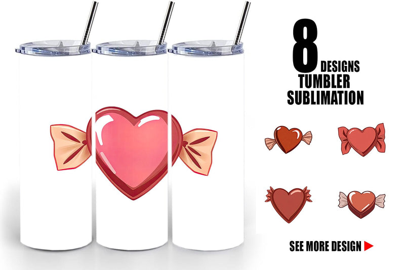 Tumbler Chocolate Heart Sublimation artnoy 