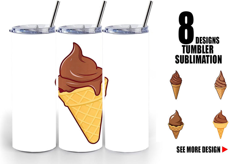 Tumbler Chocolate Ice Cream Sublimation artnoy 