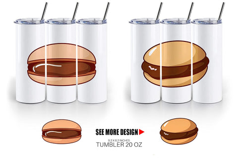 Tumbler Chocolate Macaron Sublimation artnoy 
