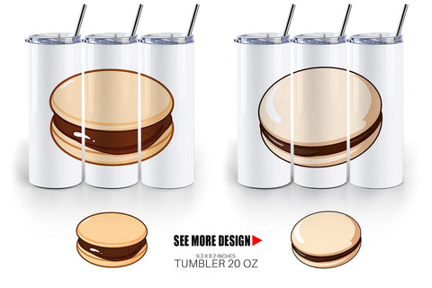 Tumbler Chocolate Macaron Sublimation artnoy 