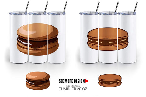 Tumbler Chocolate Macaron Sublimation artnoy 