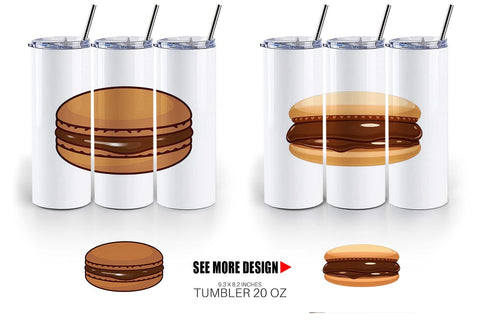 Tumbler Chocolate Macaron Sublimation artnoy 