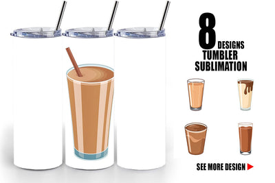 Tumbler Chocolate Milk Glass Sublimation artnoy 