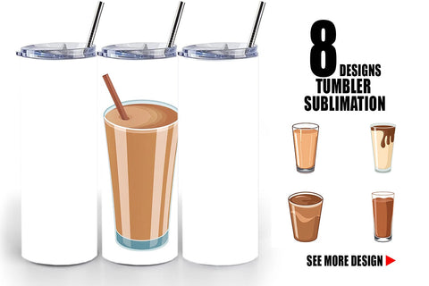 Tumbler Chocolate Milk Glass Sublimation artnoy 
