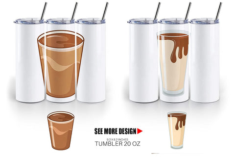 Tumbler Chocolate Milk Glass Sublimation artnoy 