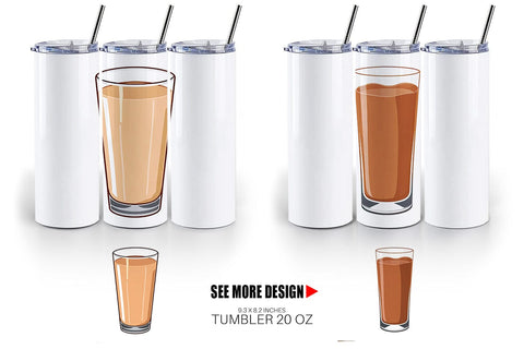 Tumbler Chocolate Milk Glass Sublimation artnoy 