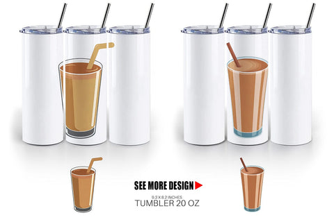 Tumbler Chocolate Milk Glass Sublimation artnoy 