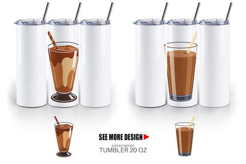 Tumbler Chocolate Milk Glass Sublimation artnoy 