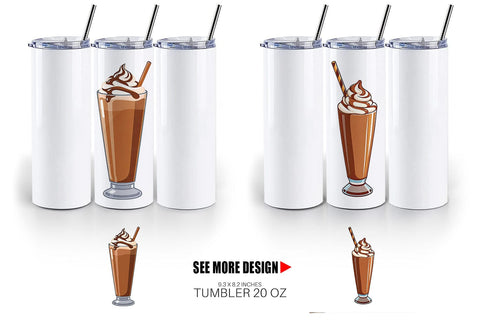 Tumbler Chocolate Milkshake Sublimation artnoy 