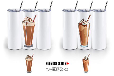 Tumbler Chocolate Milkshake Sublimation artnoy 