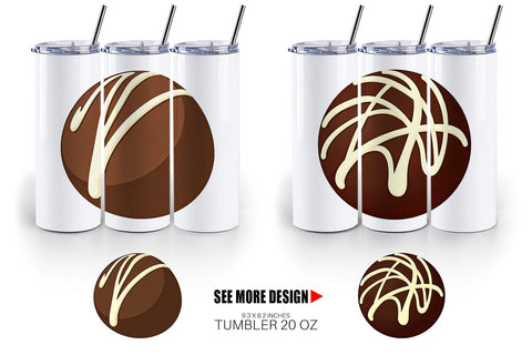 Tumbler Chocolate Truffle Sublimation artnoy 