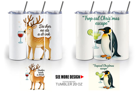 Tumbler Christmas Alcohol Humor Sublimation artnoy 