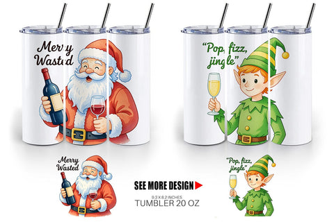 Tumbler Christmas Alcohol Humor Sublimation artnoy 