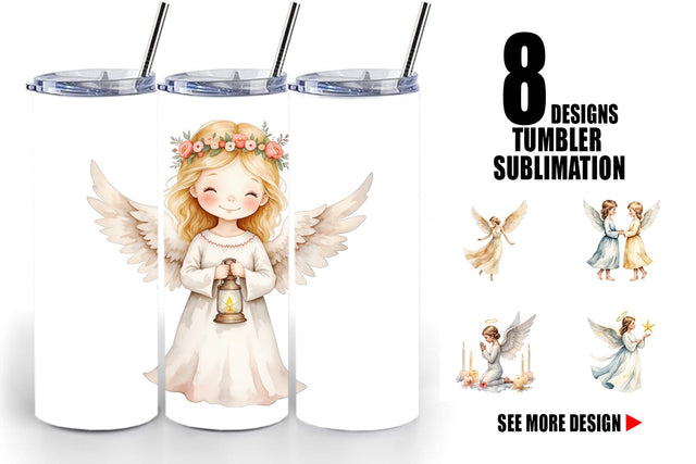 Tumbler Christmas Angels Sublimation artnoy 