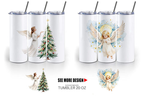 Tumbler Christmas Angels Sublimation artnoy 