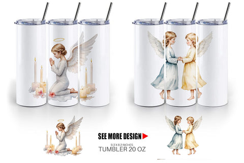 Tumbler Christmas Angels Sublimation artnoy 
