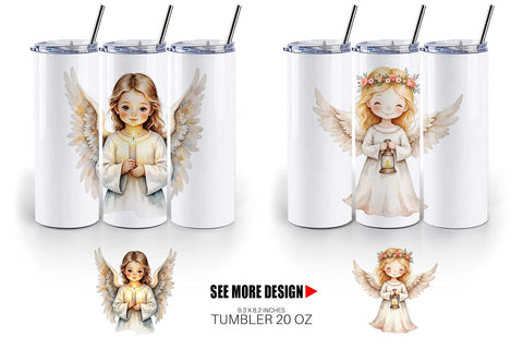 Tumbler Christmas Angels Sublimation artnoy 