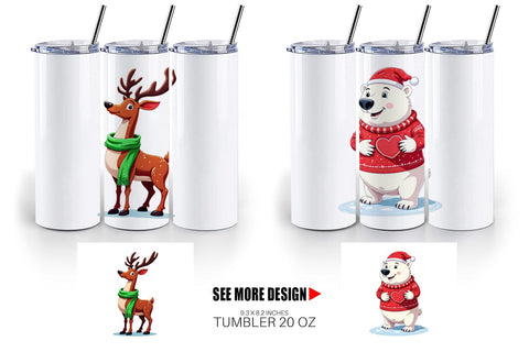 Tumbler Christmas Animals Sublimation artnoy 