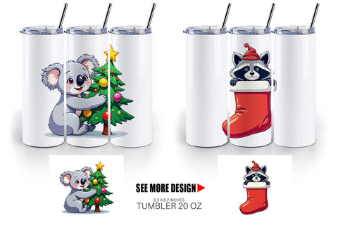 Tumbler Christmas Animals Sublimation artnoy 