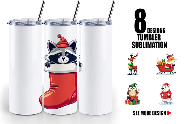 Tumbler Christmas Animals Sublimation artnoy 