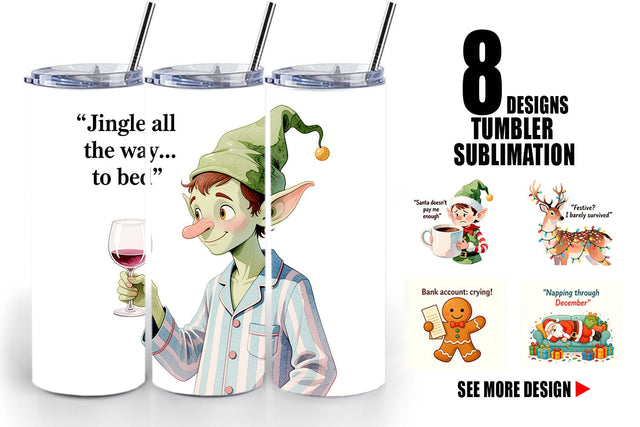 Tumbler Christmas Burnout Vibes Sublimation artnoy 