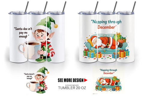 Tumbler Christmas Burnout Vibes Sublimation artnoy 
