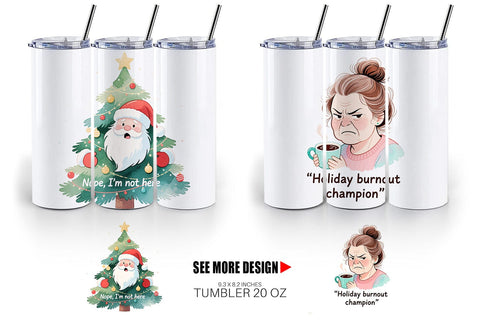 Tumbler Christmas Burnout Vibes Sublimation artnoy 