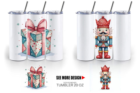 Tumbler Christmas Cartoon Patchwork Sublimation artnoy 