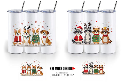 Tumbler Christmas Critter Parade Sublimation artnoy 