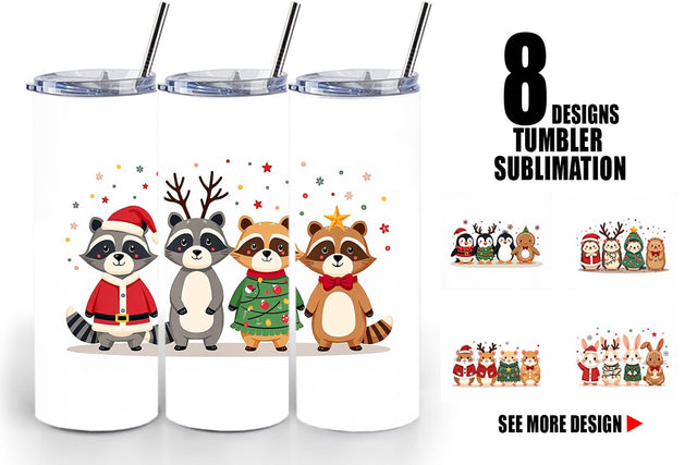 Tumbler Christmas Critter Parade Sublimation artnoy 