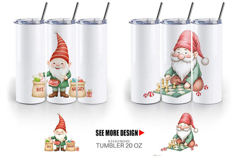 Tumbler Christmas Gnome Sublimation artnoy 