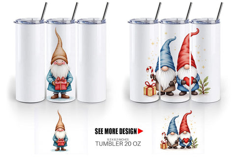 Tumbler Christmas Gnome Sublimation artnoy 