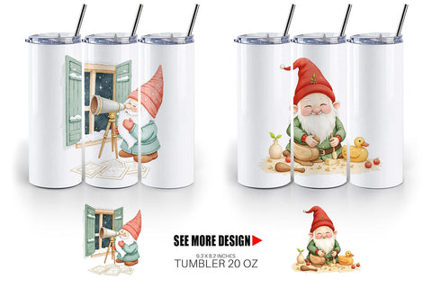 Tumbler Christmas Gnome Sublimation artnoy 