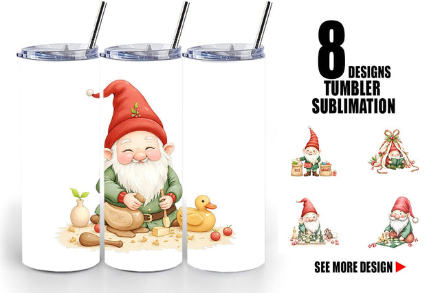 Tumbler Christmas Gnome Sublimation artnoy 