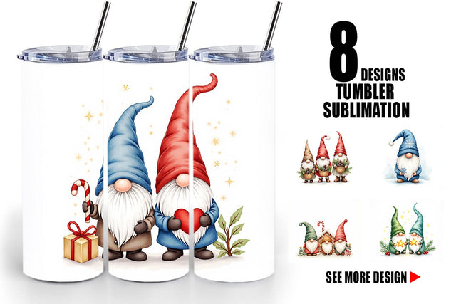 Tumbler Christmas Gnome Sublimation artnoy 