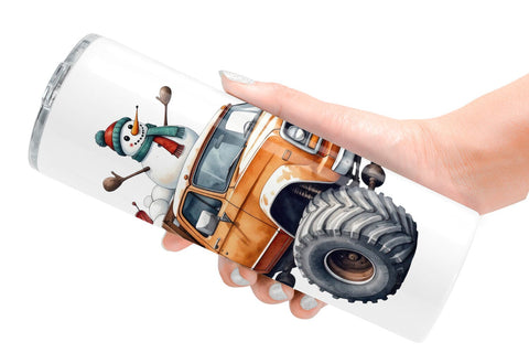Tumbler Christmas Monster Truck Sublimation artnoy 