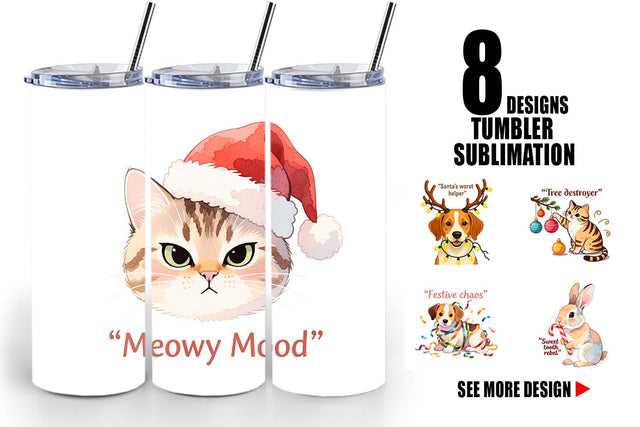 Tumbler Christmas Pet Sarcasm Sublimation artnoy 
