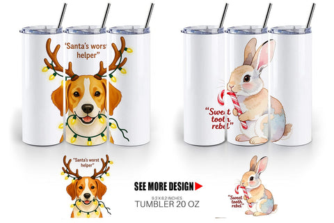 Tumbler Christmas Pet Sarcasm Sublimation artnoy 